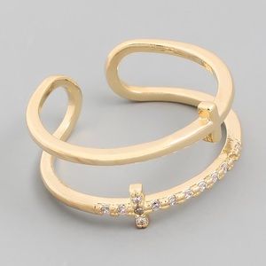 Faith Cross Adjustable Ring